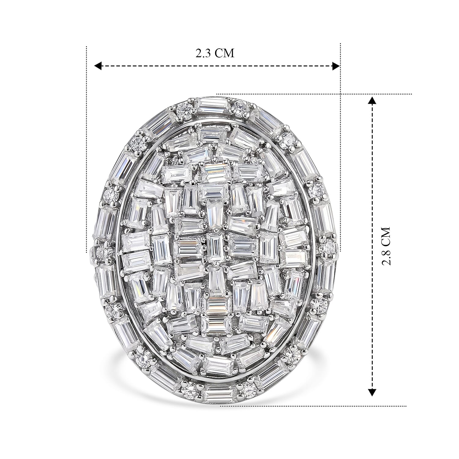 Royal Bali Collection - D'Joy Moissanite Ring in Rhodium Overlay Sterling Silver 3.30 Ct.