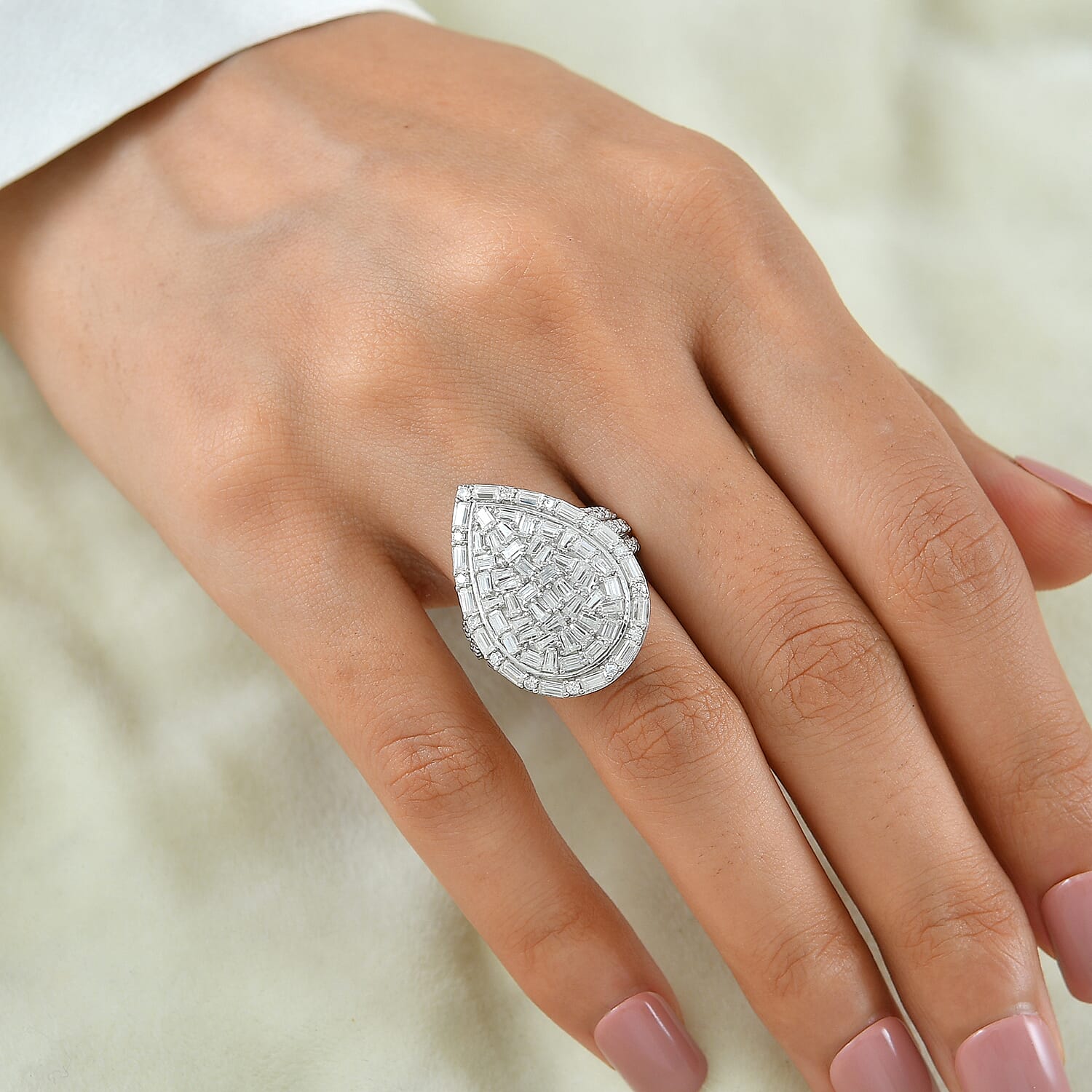 Royal Bali Collection - D'Joy Moissanite Ring in Rhodium Overlay Sterling Silver 2.90 Ct.