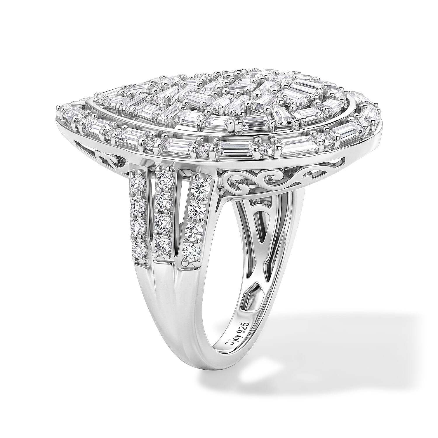 Royal Bali Collection - D'Joy Moissanite Ring in Rhodium Overlay Sterling Silver 2.90 Ct.