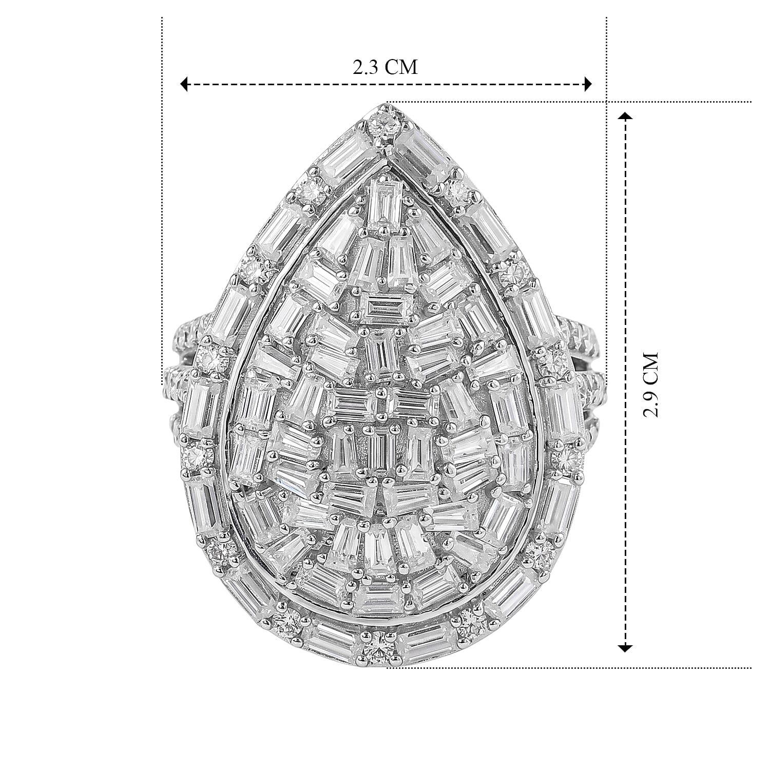 Royal Bali Collection - D'Joy Moissanite Ring in Rhodium Overlay Sterling Silver 2.90 Ct.