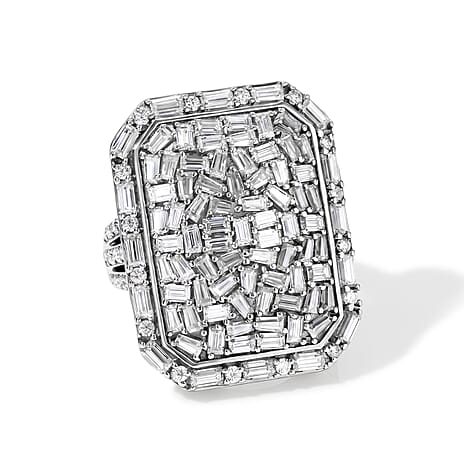 Royal Bali Collection - D'Joy Moissanite Ring in Rhodium Overlay Sterling Silver 4.00 Ct.