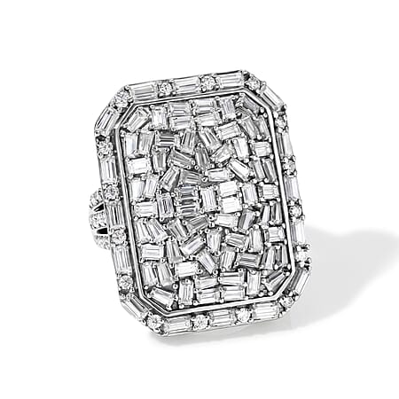 Royal Bali Collection - D'Joy Moissanite Statement Ring in Rhodium Overlay Sterling Silver 4.00 Ct. Royal Bali Collection - D'Joy Moissanite Statement Ring in Rhodium Overlay Sterling Silver 4.00 Ct.
