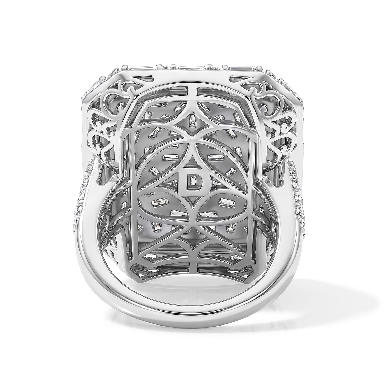 Royal Bali Collection - D'Joy Moissanite Ring in Rhodium Overlay Sterling Silver 4.00 Ct.