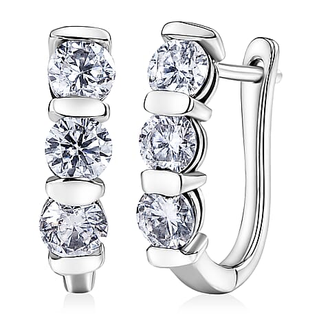 D'Joy Moissanite Fancy Earring in Platinum OverlaySterling Silver  1.410  Ct.