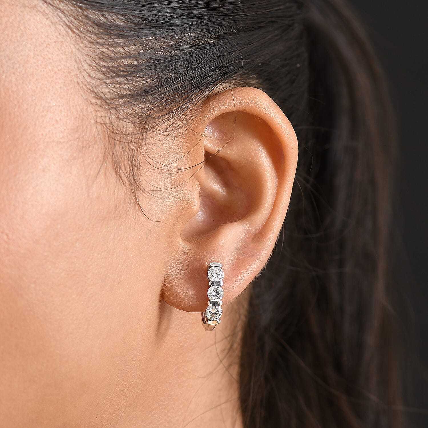 D'Joy Moissanite Fancy Earring in Platinum OverlaySterling Silver  1.410  Ct.