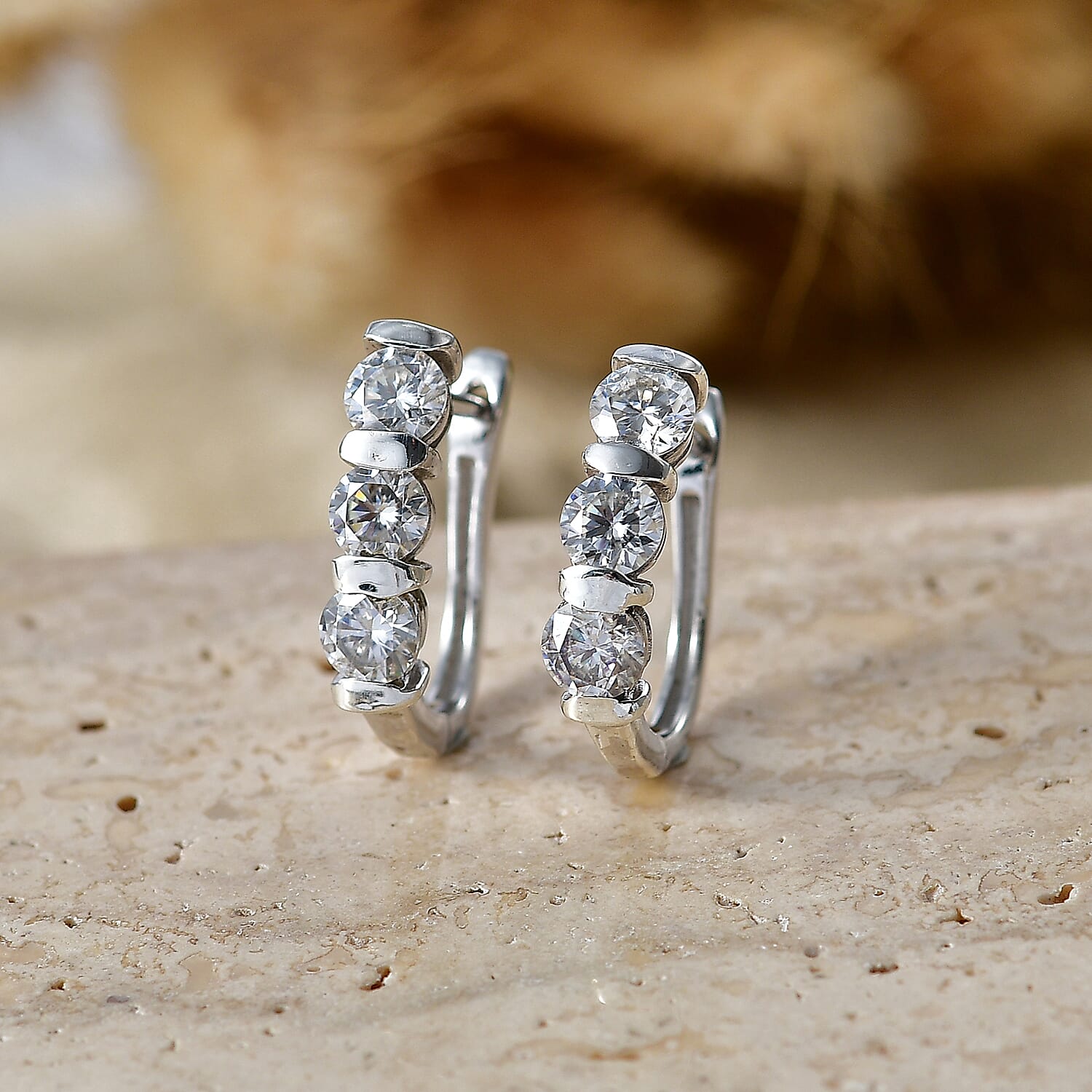 D'Joy Moissanite Fancy Earring in Platinum OverlaySterling Silver  1.410  Ct.