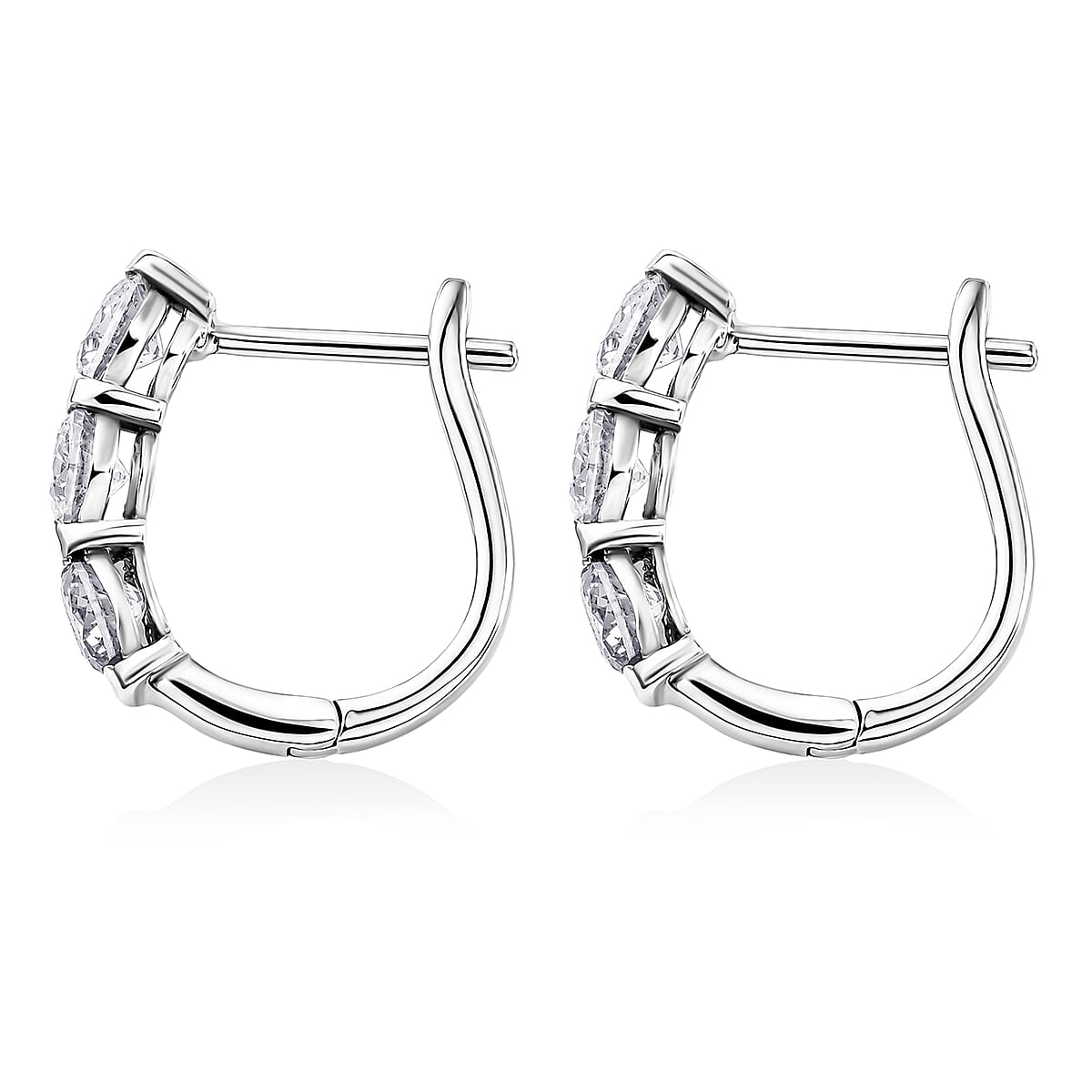 D'Joy Moissanite Fancy Earring in Platinum OverlaySterling Silver  1.410  Ct.