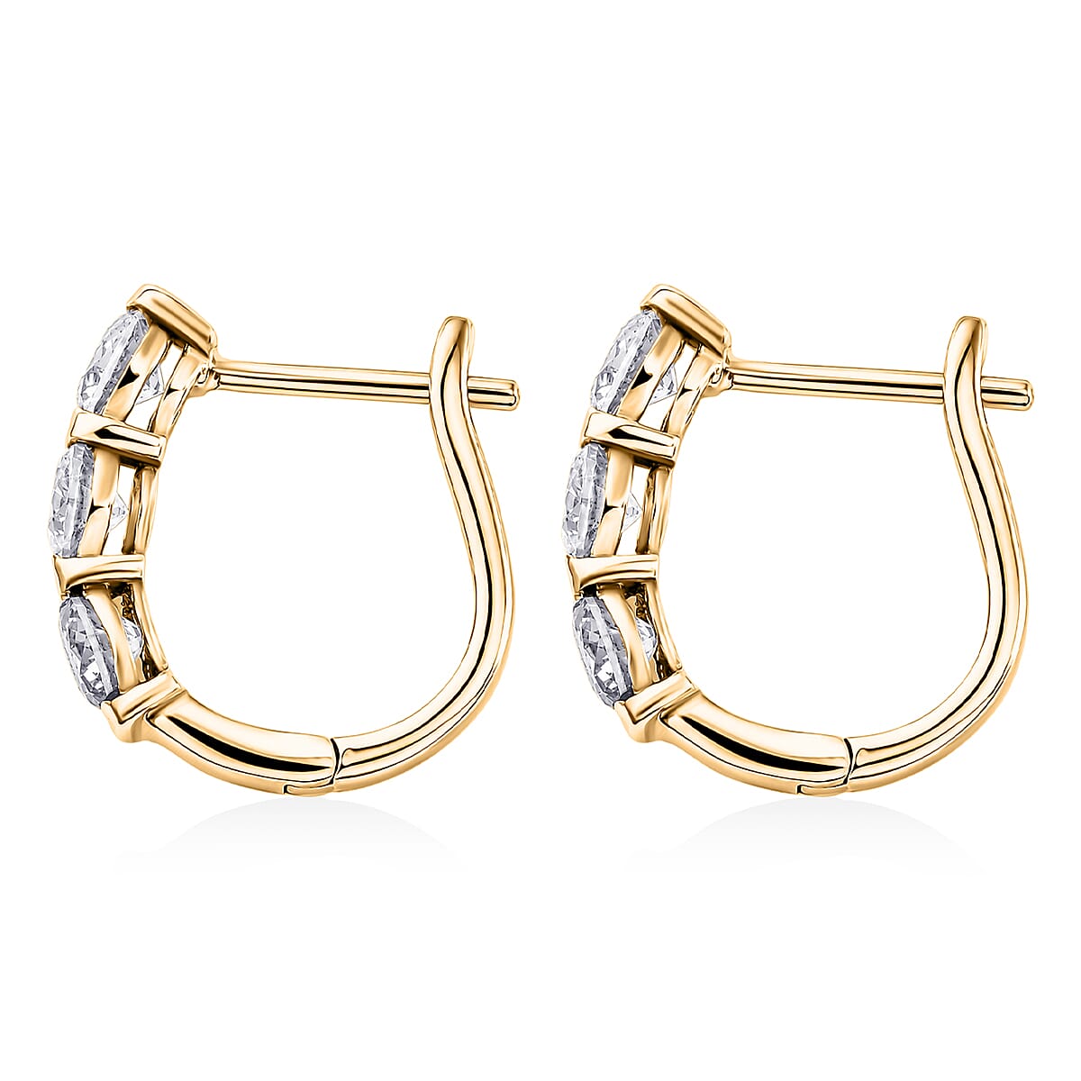 D'Joy Moissanite Fancy Earring in 18K YG PlatingSterling Silver  1.410  Ct.