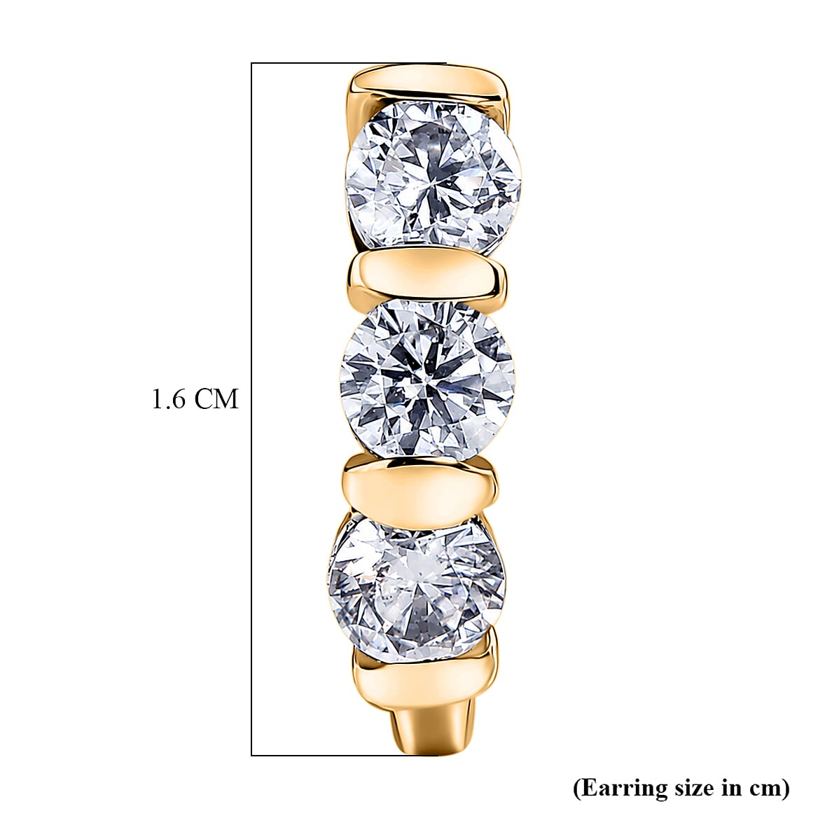 D'Joy Moissanite Fancy Earring in 18K YG PlatingSterling Silver  1.410  Ct.