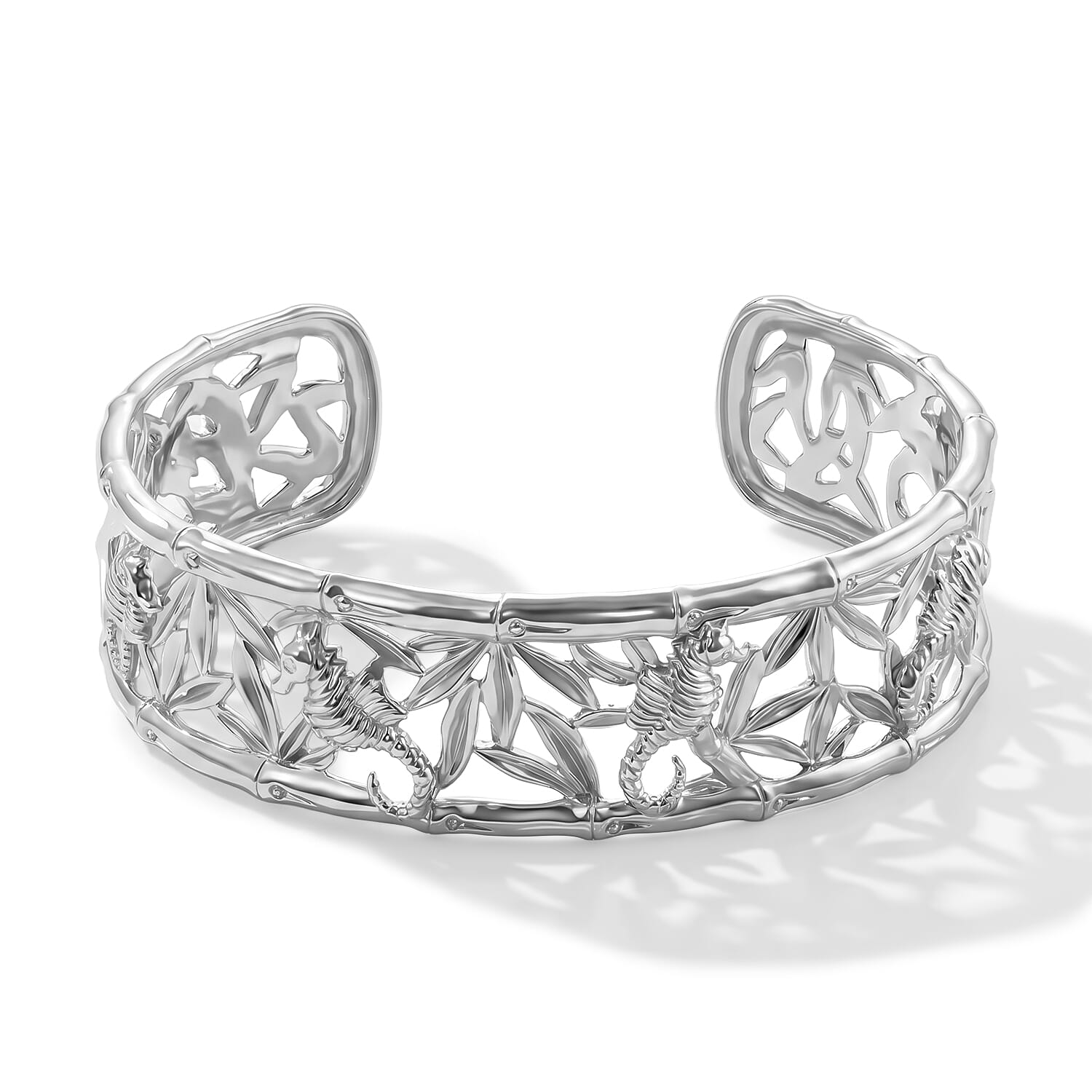 Royal Bali Collection - D'Joy Sterling Silver Cuff Bangle (Size - 7.5), Silver Wt. 25.80 Gms