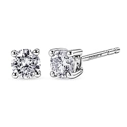 Luxuriant - 9K Yellow Gold SGL Certified Lab Grown Diamond (SI-G-H) Solitaire Stud Push Post Earring 0.50 Ct.