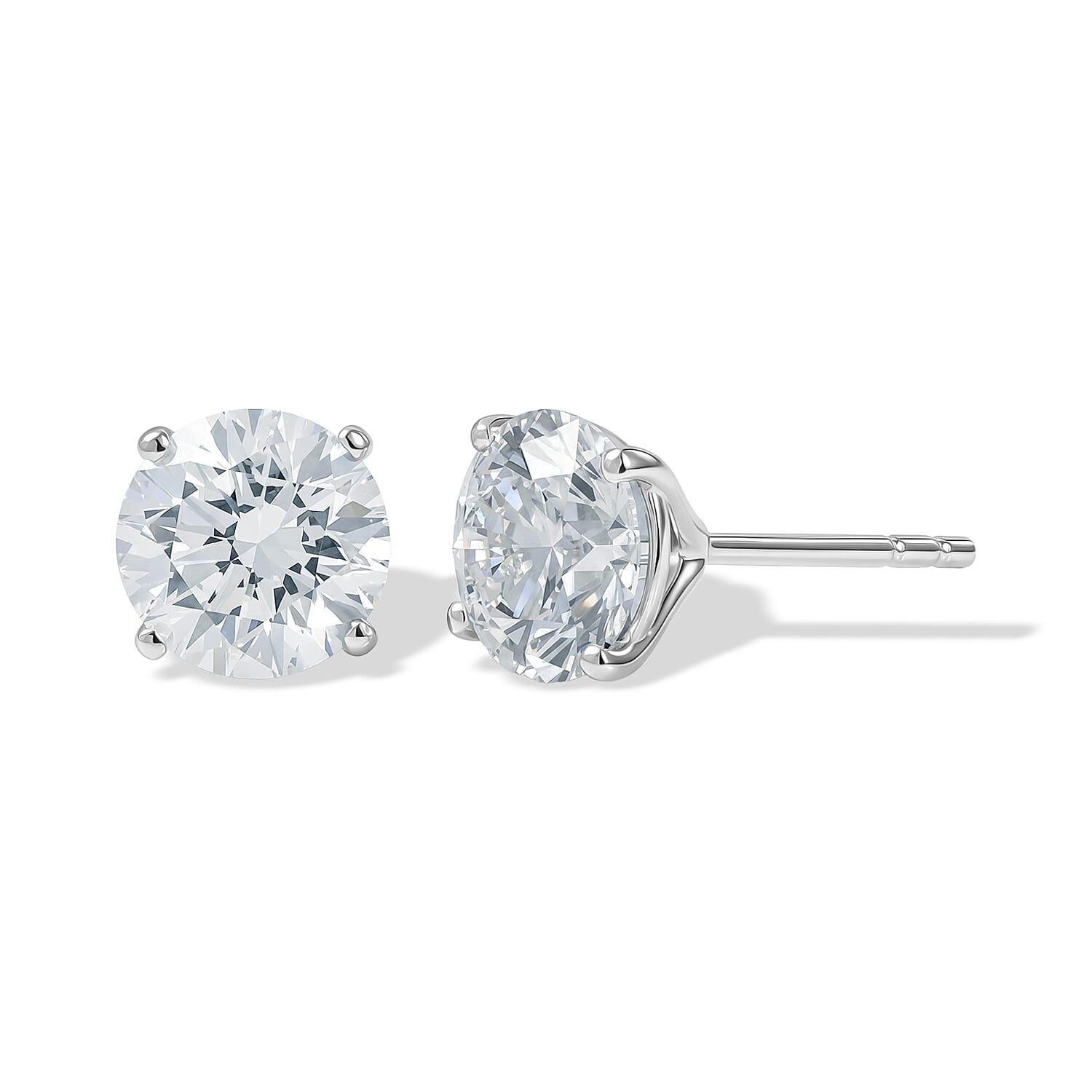 Luxuriant - 9K White Gold SGL Certified Lab Grown Diamond (SI-G-H) Solitaire Stud Push Post Earring 3.10 Ct.