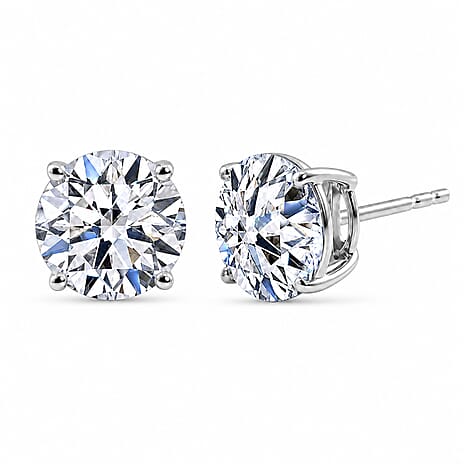 Luxuriant - 9K White Gold SGL Certified Lab Grown Diamond (SI-G-H) Solitaire Stud Push Post Earring 5.10 Ct.