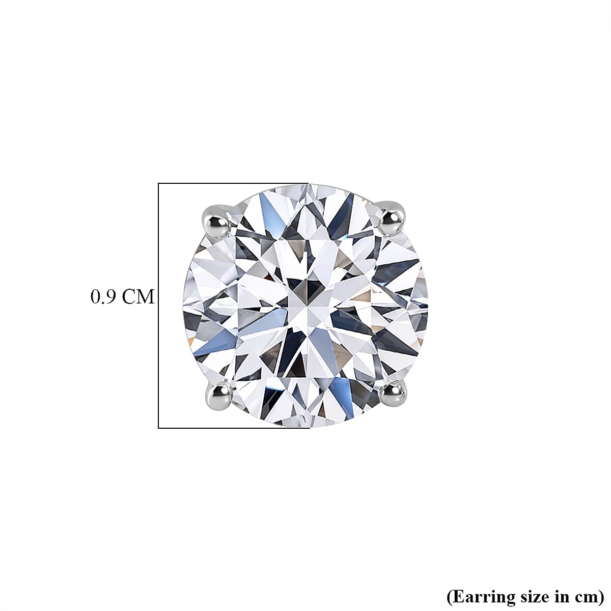 Luxuriant 9K White Gold SI Lab Grown Diamond GH, SI Solitaire Stud Push Post Earring, Gold Wt.1.45 Gms  5.090  Ct.