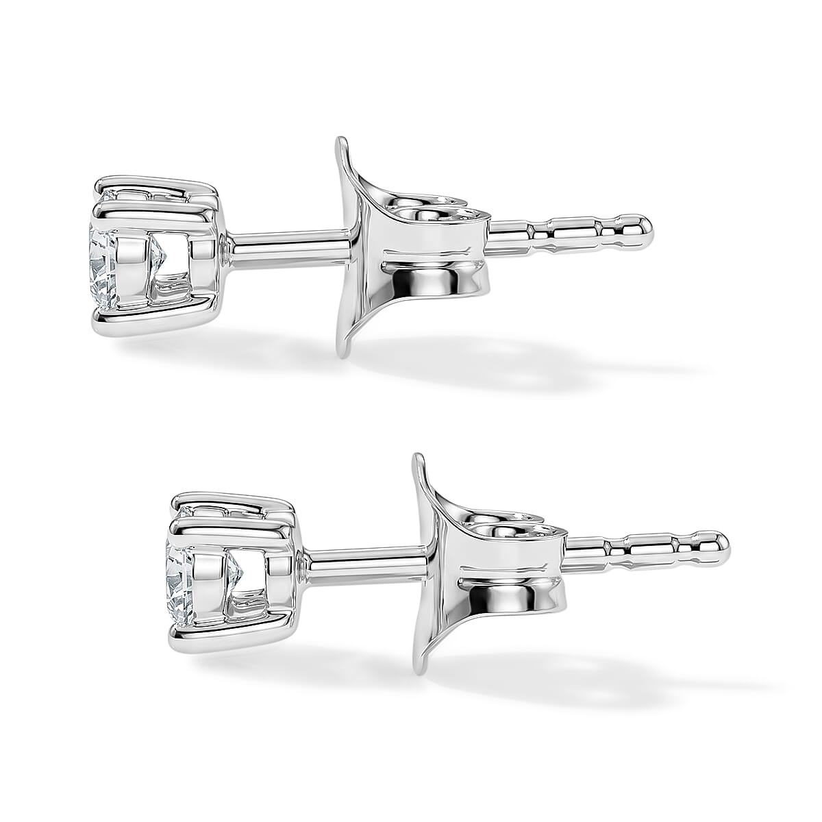 Luxuriant - 14K White Gold SGL Certified Lab Grown Diamond (SI-G-H) Solitaire Stud Push Post Earring 0.25 Ct.