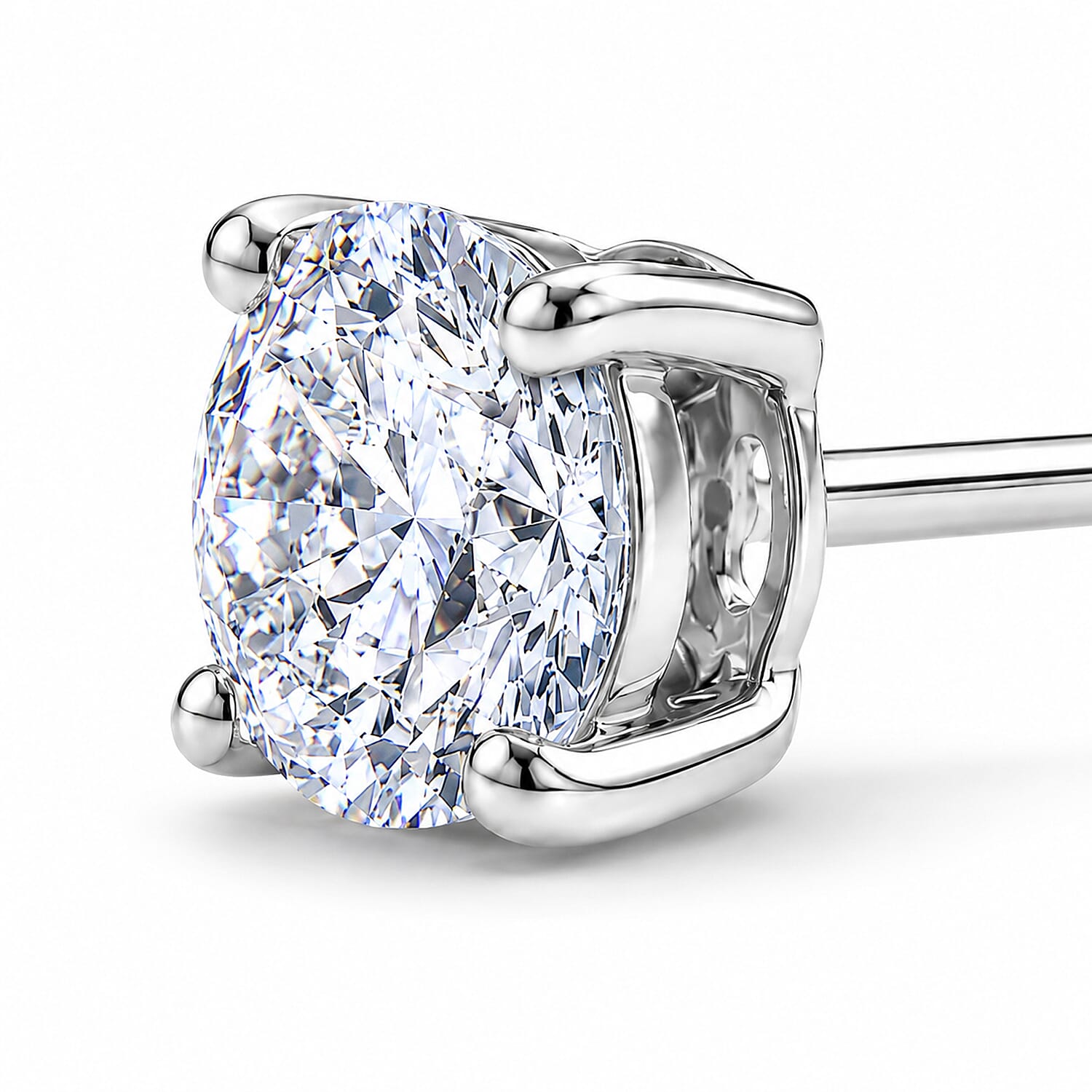 Luxuriant - 14K White Gold SGL Certified Lab Grown Diamond (SI-G-H) Solitaire Stud Push Post Earring 0.50 Ct.