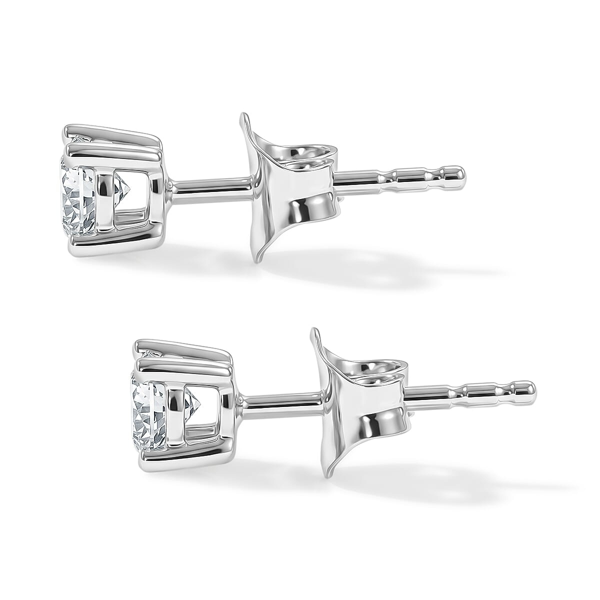 Luxuriant - 14K White Gold SGL Certified Lab Grown Diamond (SI-G-H) Solitaire Stud Push Post Earring 0.50 Ct.