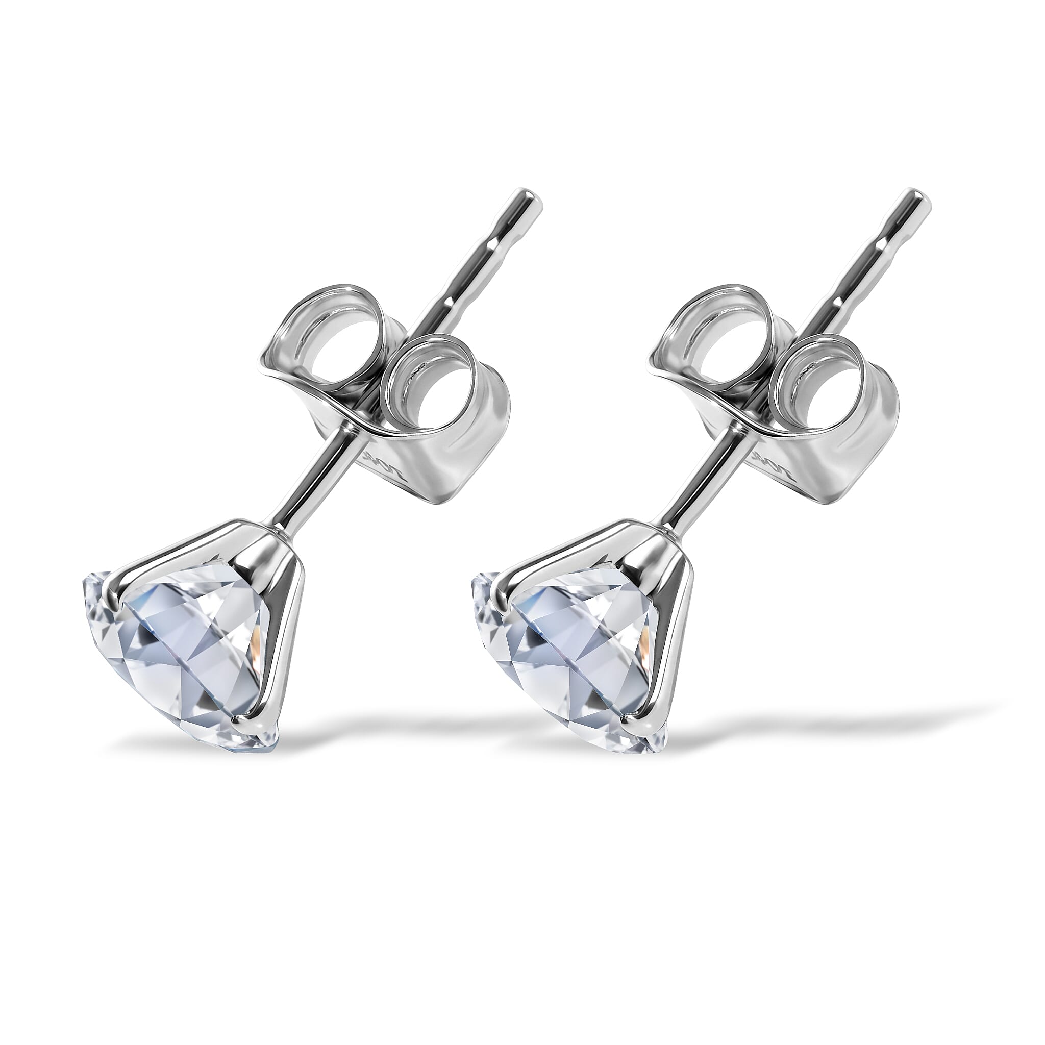Luxuriant - 14K White Gold SGL Certified Lab Grown Diamond (SI-G-H) Solitaire Stud Push Post Earring 3.10 Ct.