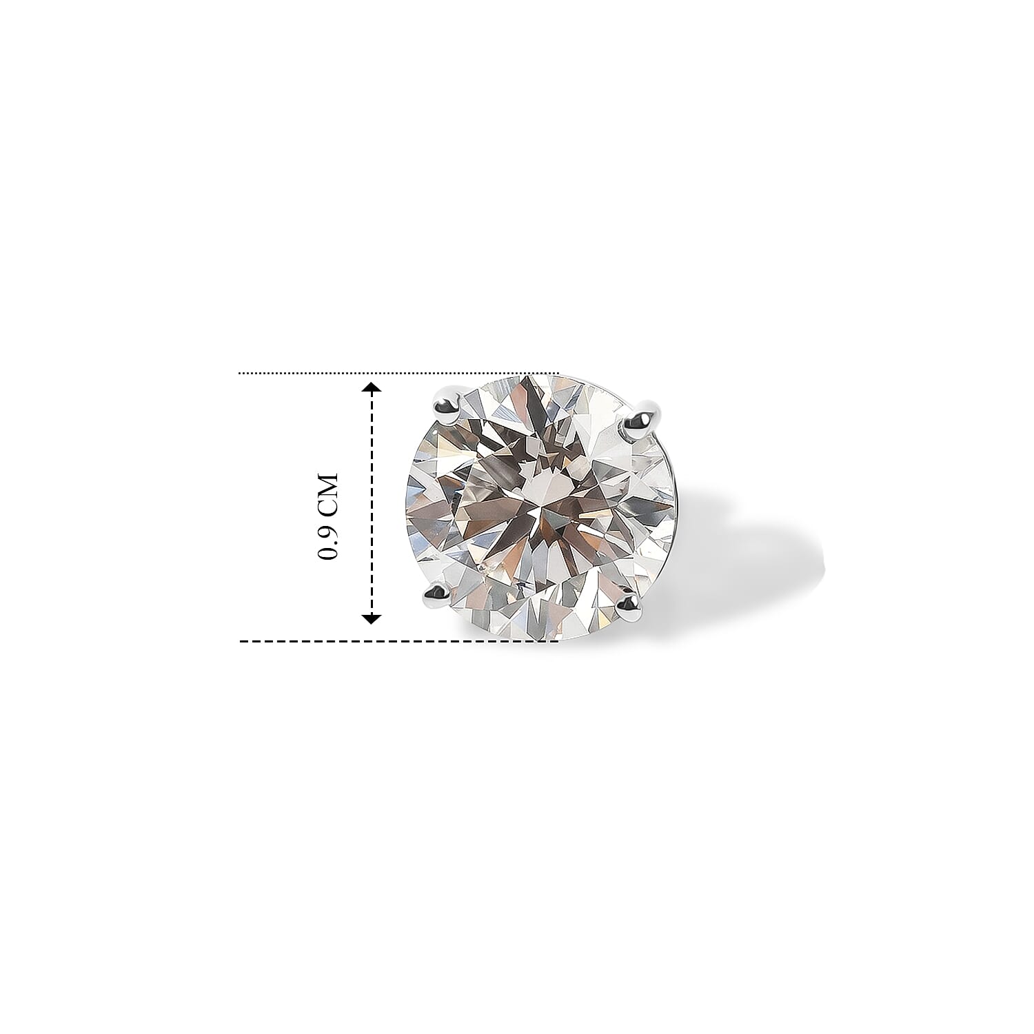 Luxuriant 14K W Gold SI Lab Grown Diamond GH, SI Solitaire Stud Push Post Earring, Gold Wt.1.52 Gms  5.140  Ct.