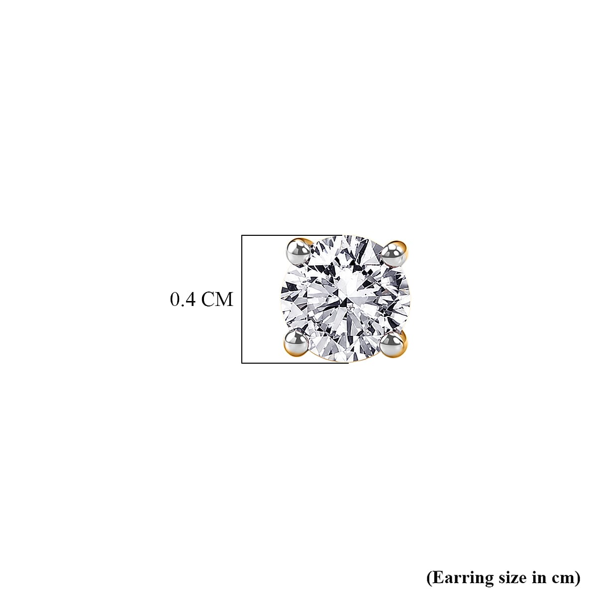 Luxuriant - 9K Yellow Gold SGL Certified Lab Grown Diamond (SI-G-H) Solitaire Stud Push Post Earring 0.50 Ct.
