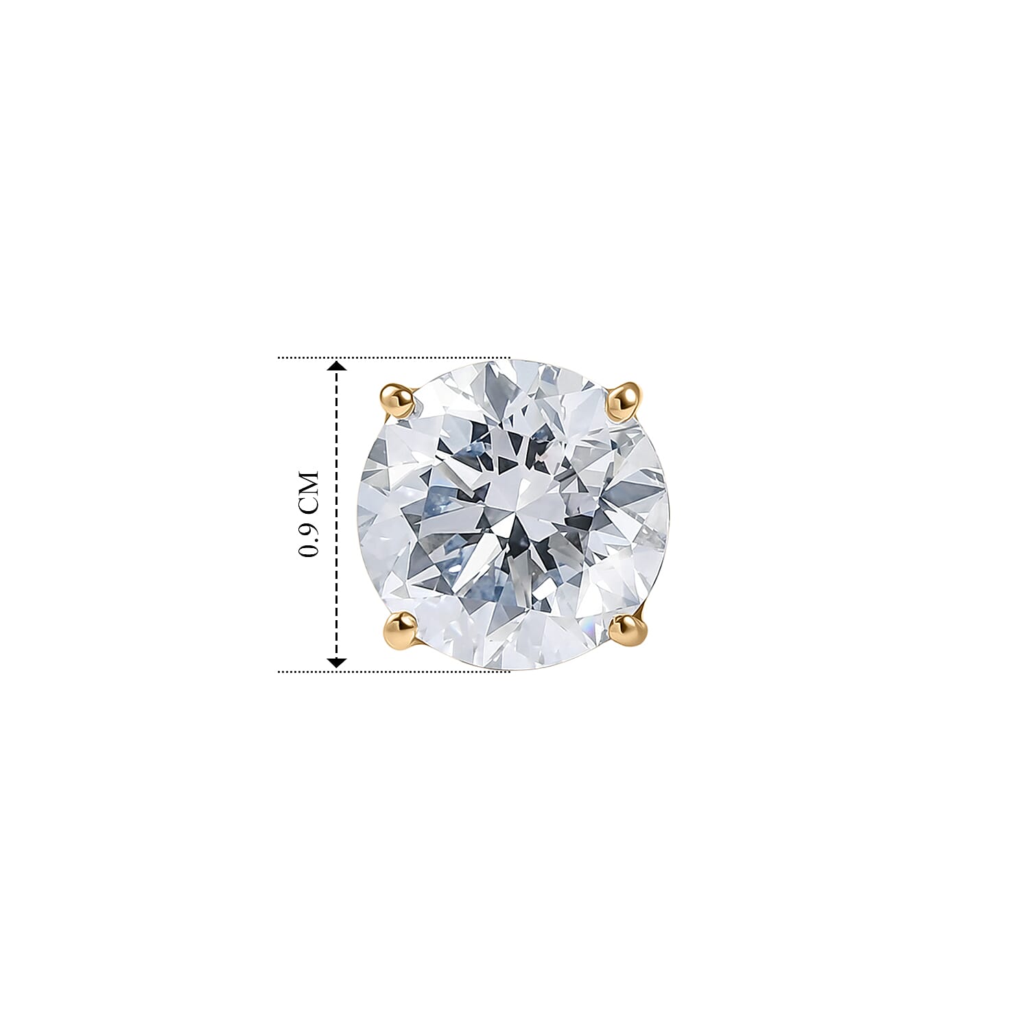 Luxuriant - 9K Yellow Gold SGL Certified Lab Grown Diamond (SI-G-H) Solitaire Stud Push Post Earring 5.10 Ct.