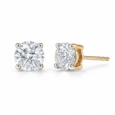 Luxuriant - 14K White Gold SGL Certified Lab Grown Diamond (SI-G-H) Solitaire Stud Push Post Earring 0.50 Ct.
