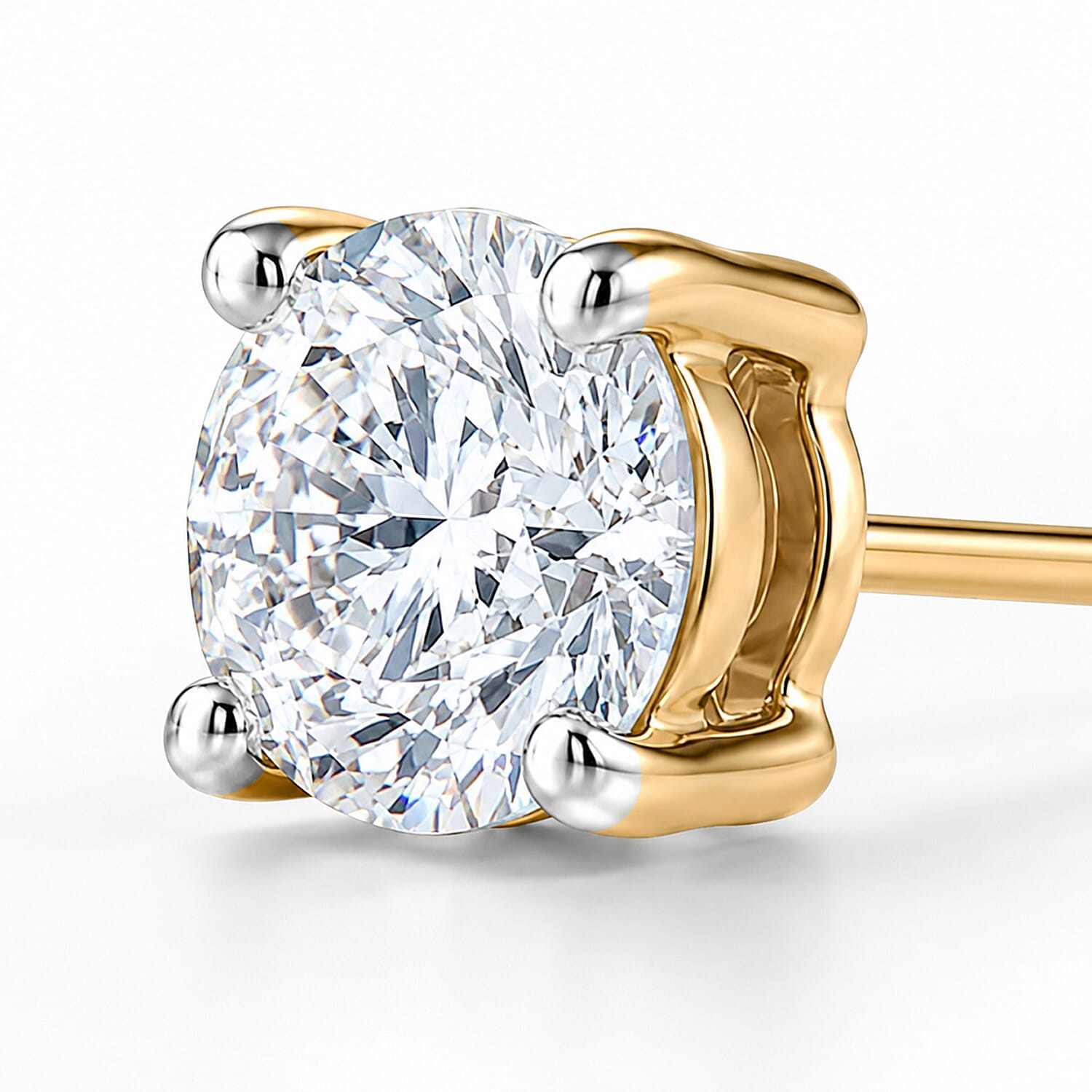 Luxuriant - 14K White Gold SGL Certified Lab Grown Diamond (SI-G-H) Solitaire Stud Push Post Earring 0.50 Ct.