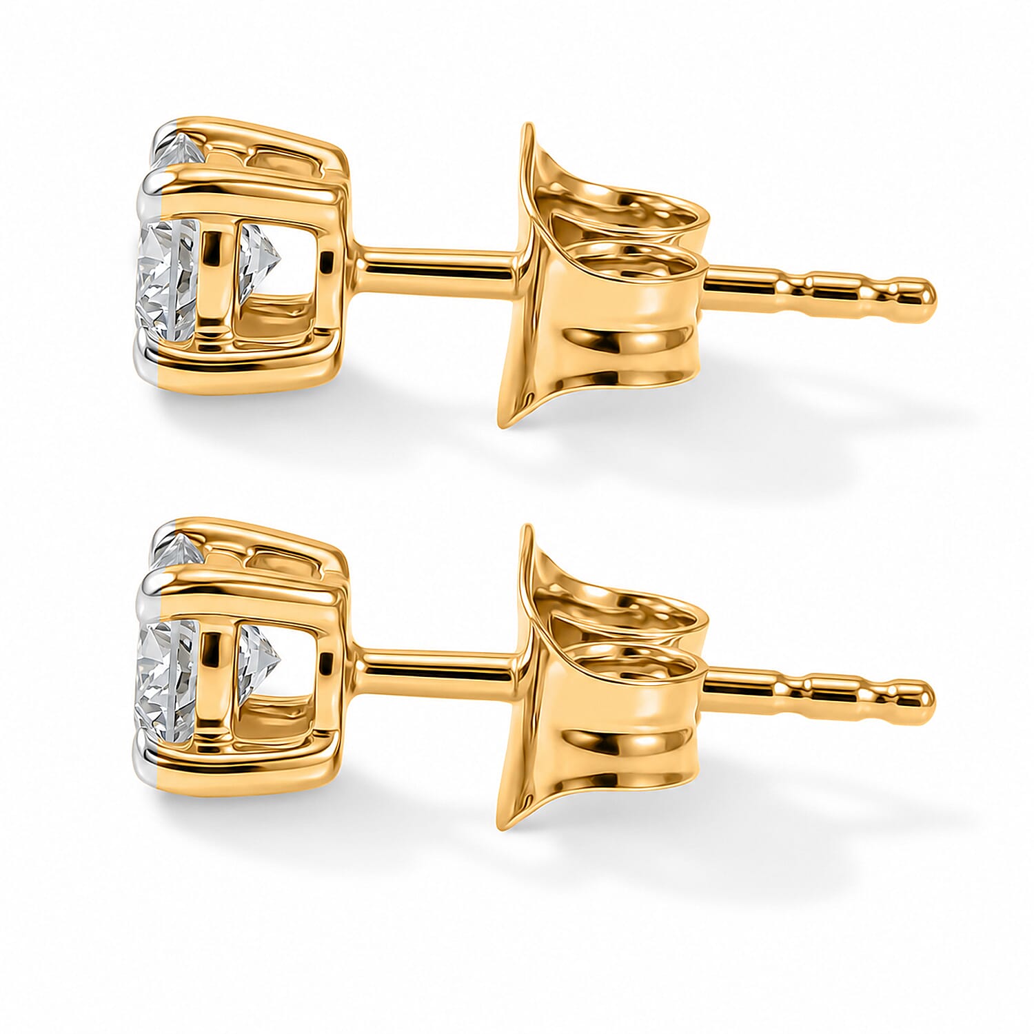 Luxuriant - 14K White Gold SGL Certified Lab Grown Diamond (SI-G-H) Solitaire Stud Push Post Earring 0.50 Ct.