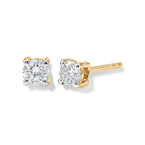 Luxuriant - 14K White Gold SGL Certified Lab Grown Diamond (SI-G-H) Solitaire Stud Push Post Earring 0.50 Ct.
