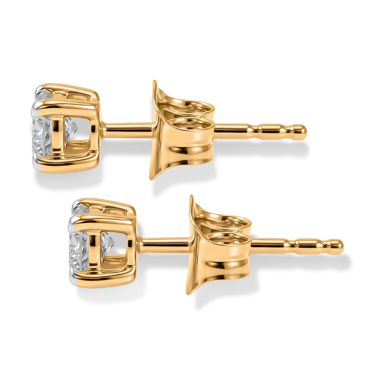 Luxuriant - 14K White Gold SGL Certified Lab Grown Diamond (SI-G-H) Solitaire Stud Push Post Earring 0.50 Ct.