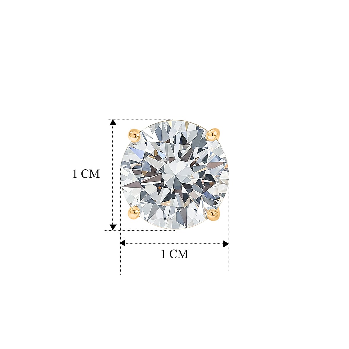 Luxuriant - 14K Yellow Gold SGL Certified Lab Grown Diamond (SI-G-H) Solitaire Stud Push Post Earring 5.10 Ct.