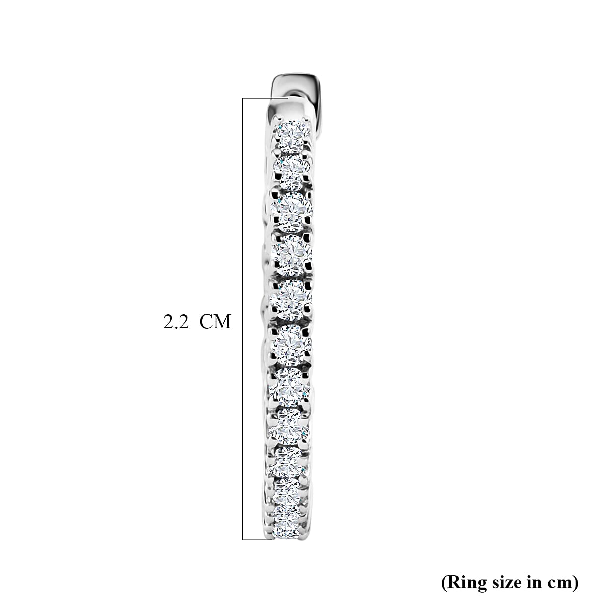 Luxuriant - Lab Grown Diamond (SI-G-H) Full Hoop Earring in Rhodium Overlay Sterling Silver 1.00 Ct.