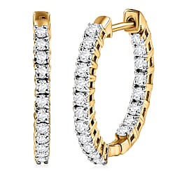 Luxuriant - Lab Grown Diamond (SI-G-H) Full Hoop Earring in 18K Vermeil Yellow Gold Plated Sterling Silver 1.00 Ct.