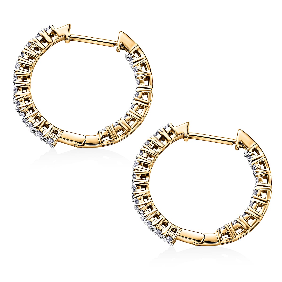 Luxuriant - Lab Grown Diamond (SI-G-H) Full Hoop Earring in 18K Vermeil Yellow Gold Plated Sterling Silver 1.00 Ct.