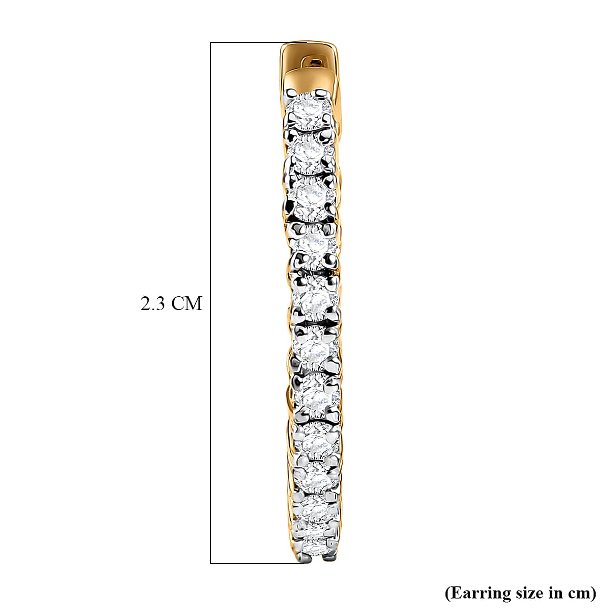 Luxuriant - Lab Grown Diamond (SI-G-H) Full Hoop Earring in 18K Vermeil Yellow Gold Plated Sterling Silver 1.00 Ct.