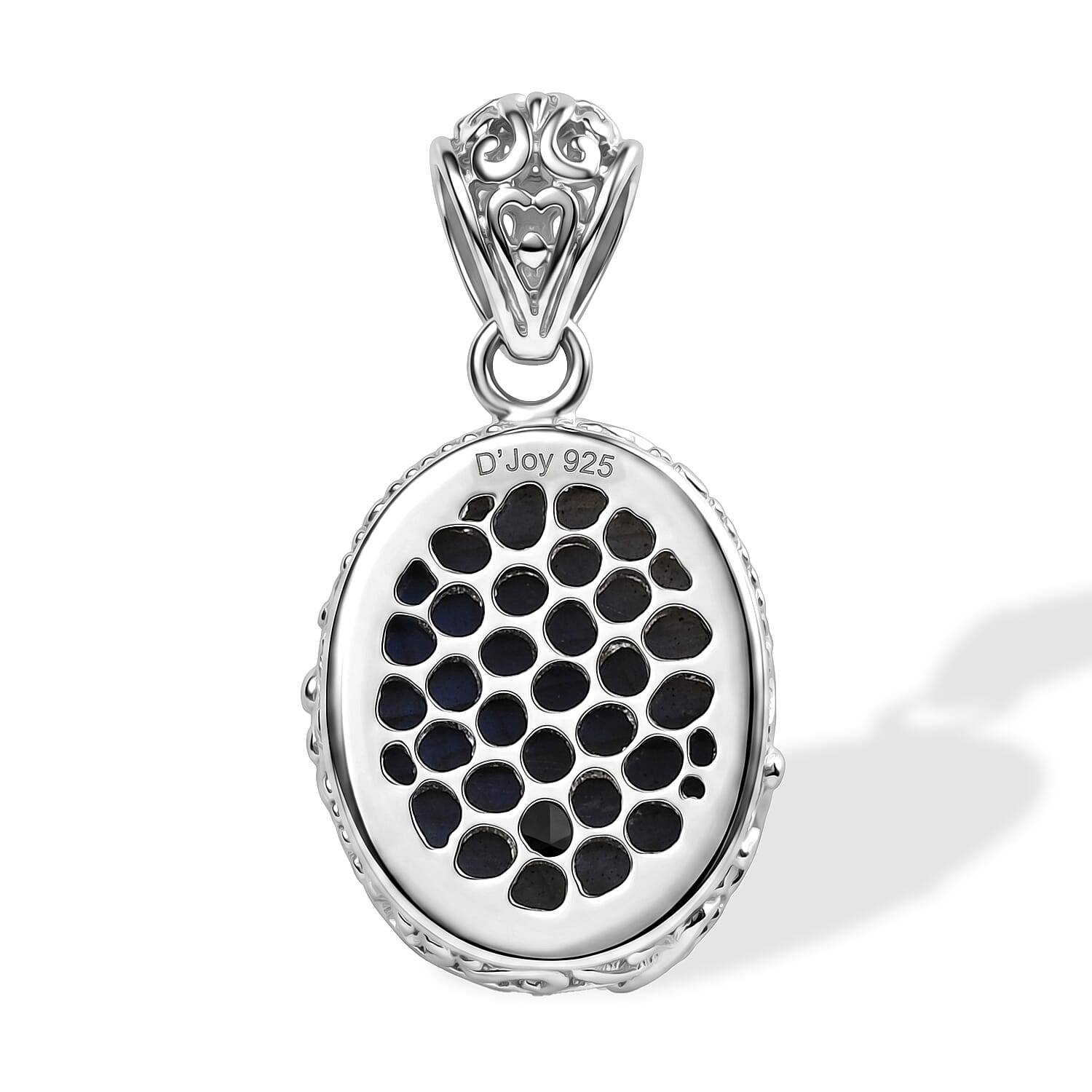 Royal Bali Collection - D'Joy Labradorite Sterling Silver Oval Design Solitaire Pendant 19.70 Ct.