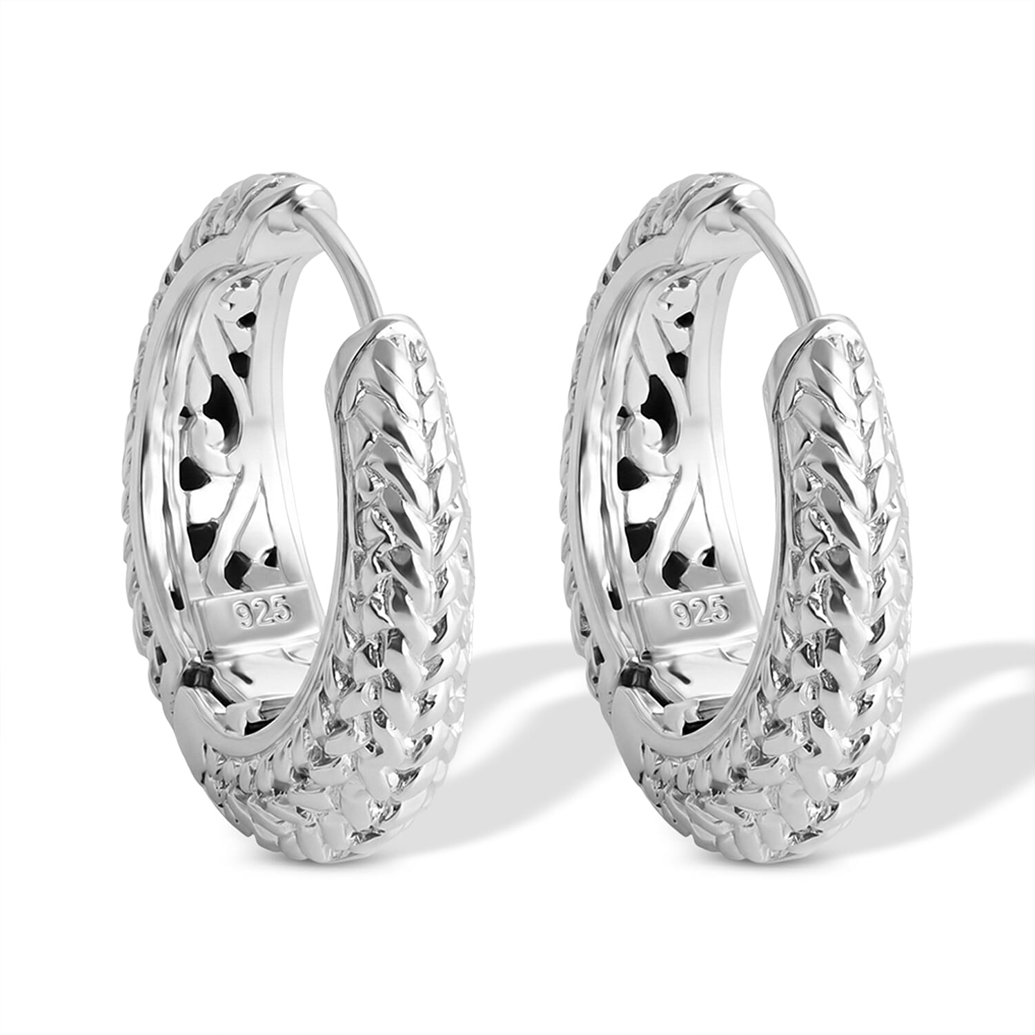 Royal Bali Collection - D'Joy Sterling Silver Filigree Hoop Earring, Silver Wt. 10.20 Gms