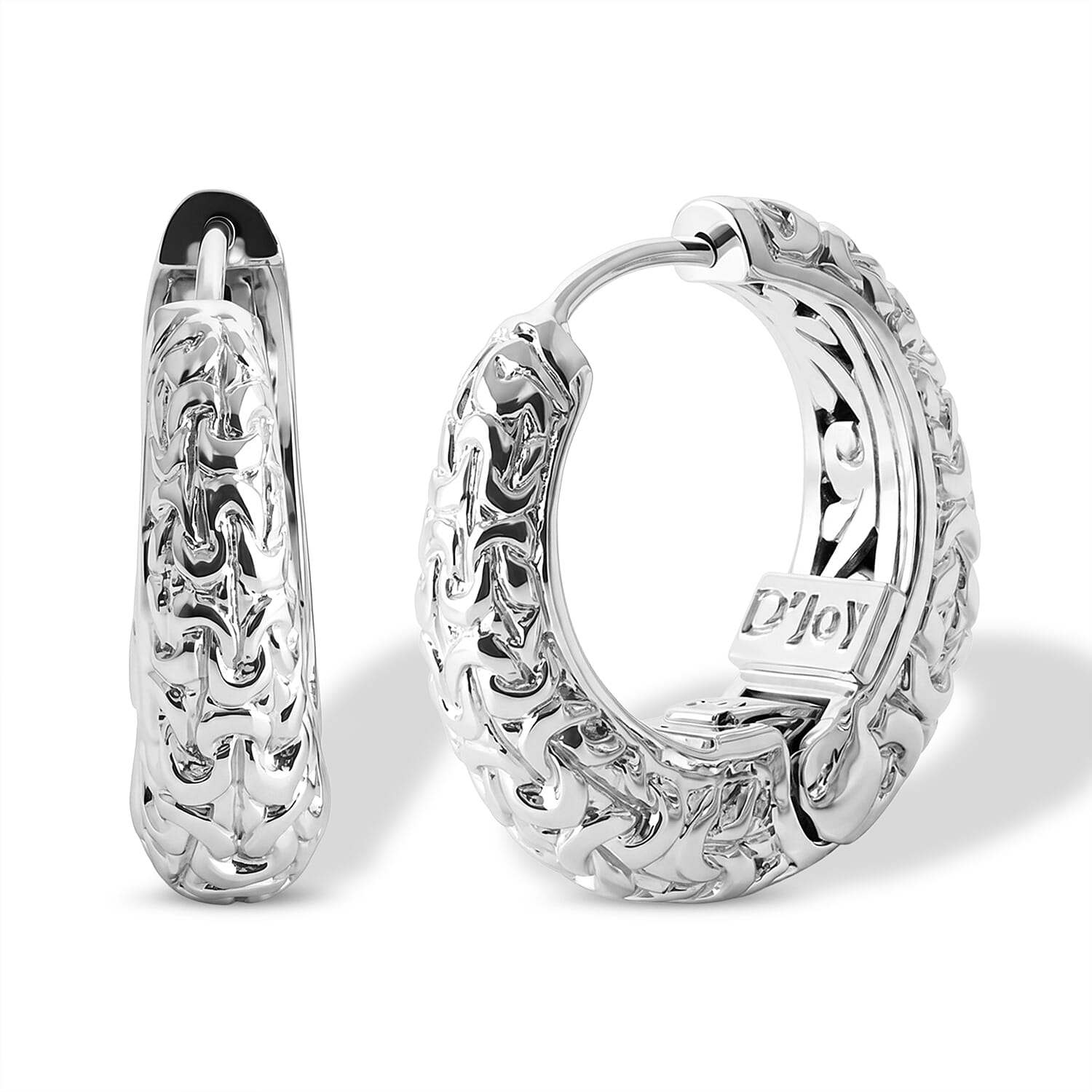 Royal Bali Collection - D'Joy Sterling Silver Filigree Hoop Earring, Silver Wt.10.30 Gms