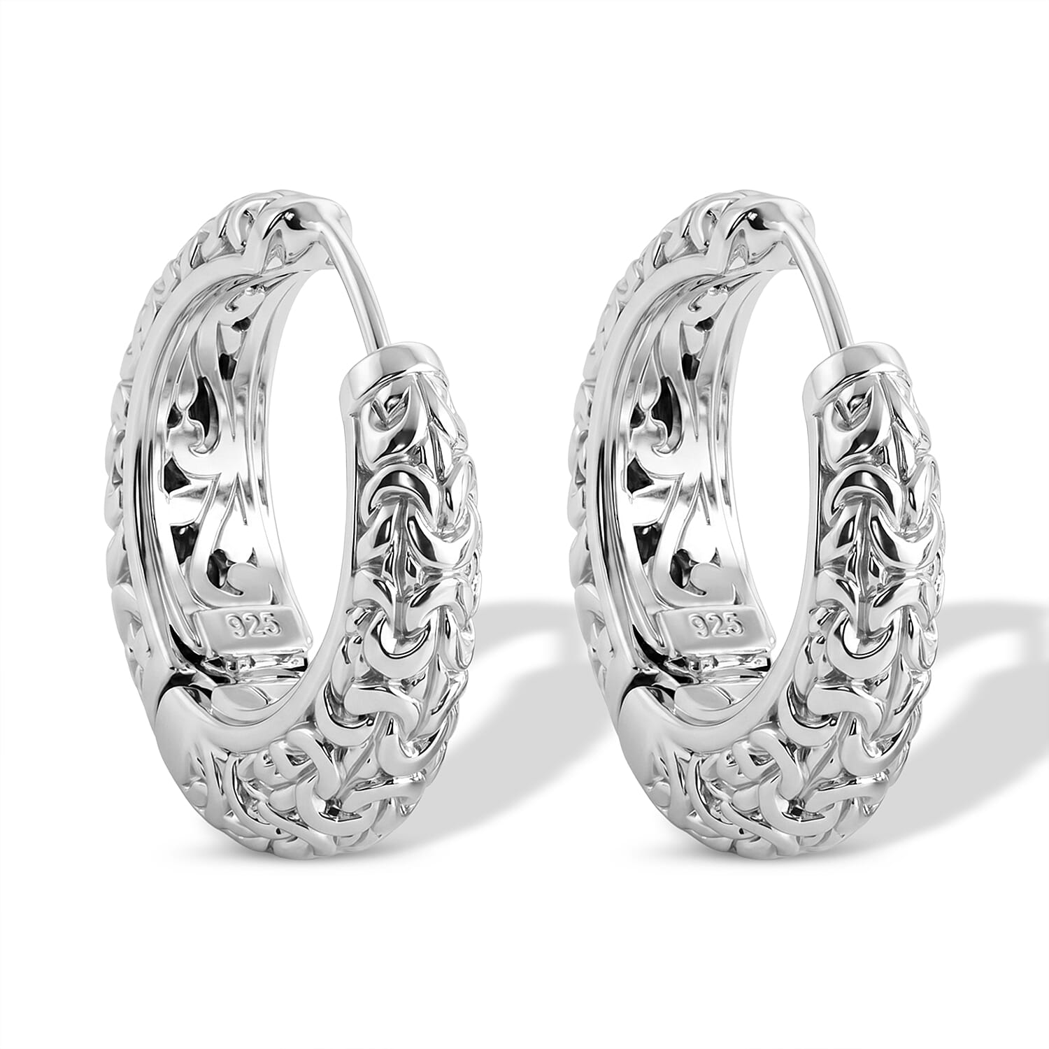 Royal Bali Collection - D'Joy Sterling Silver Filigree Hoop Earring, Silver Wt.10.30 Gms