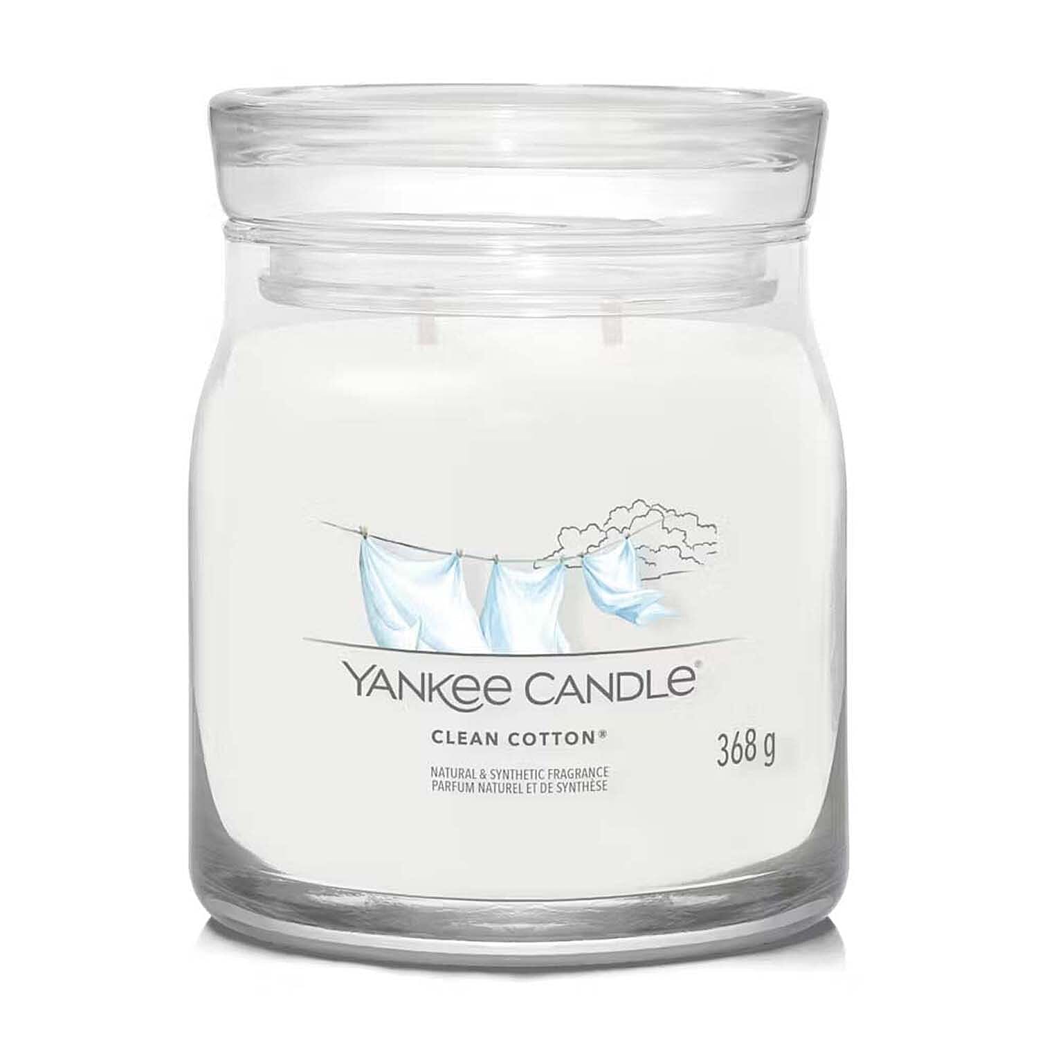YANKEE CANDLE  2 Wick Candle (368 Grams - Burn Time 35-50 Hours) - Clean Cotton