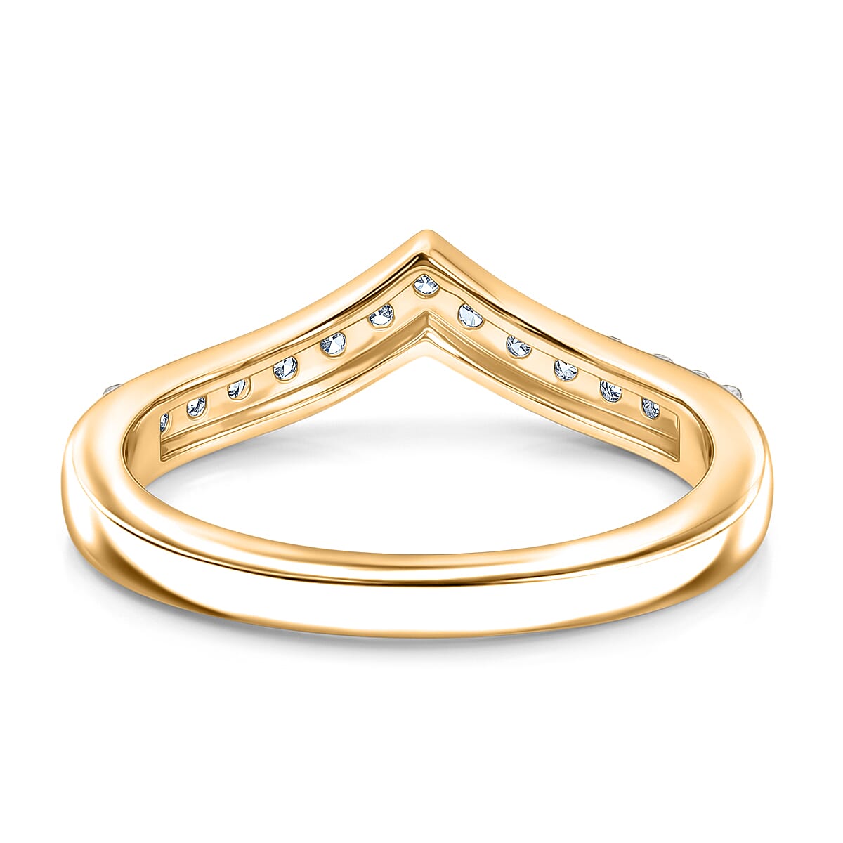 Luxuriant - Lab Grown Diamond (SI-G-H) Band Ring in 18K Vermeil Yellow Gold Plated Sterling Silver 0.25 Ct.