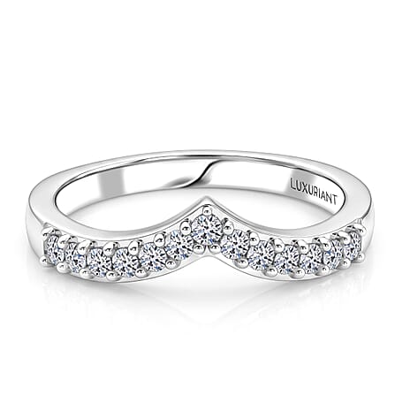 Luxuriant - Lab Grown Diamond (SI-G-H) Band Ring in Rhodium Overlay Sterling Silver 0.25 Ct.