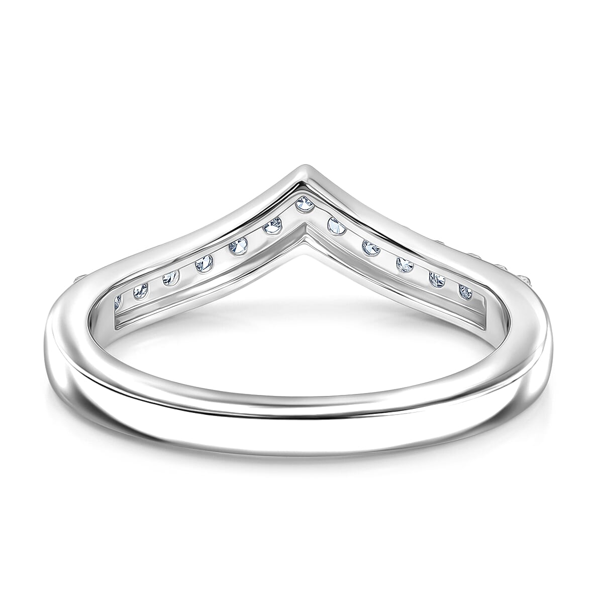 Luxuriant - Lab Grown Diamond (SI-G-H) Band Ring in Rhodium Overlay Sterling Silver 0.25 Ct.