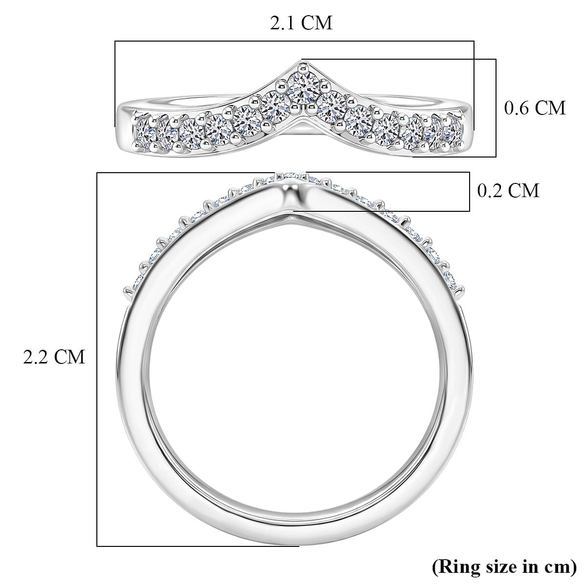 Luxuriant - Lab Grown Diamond (SI-G-H) Band Ring in Rhodium Overlay Sterling Silver 0.25 Ct.