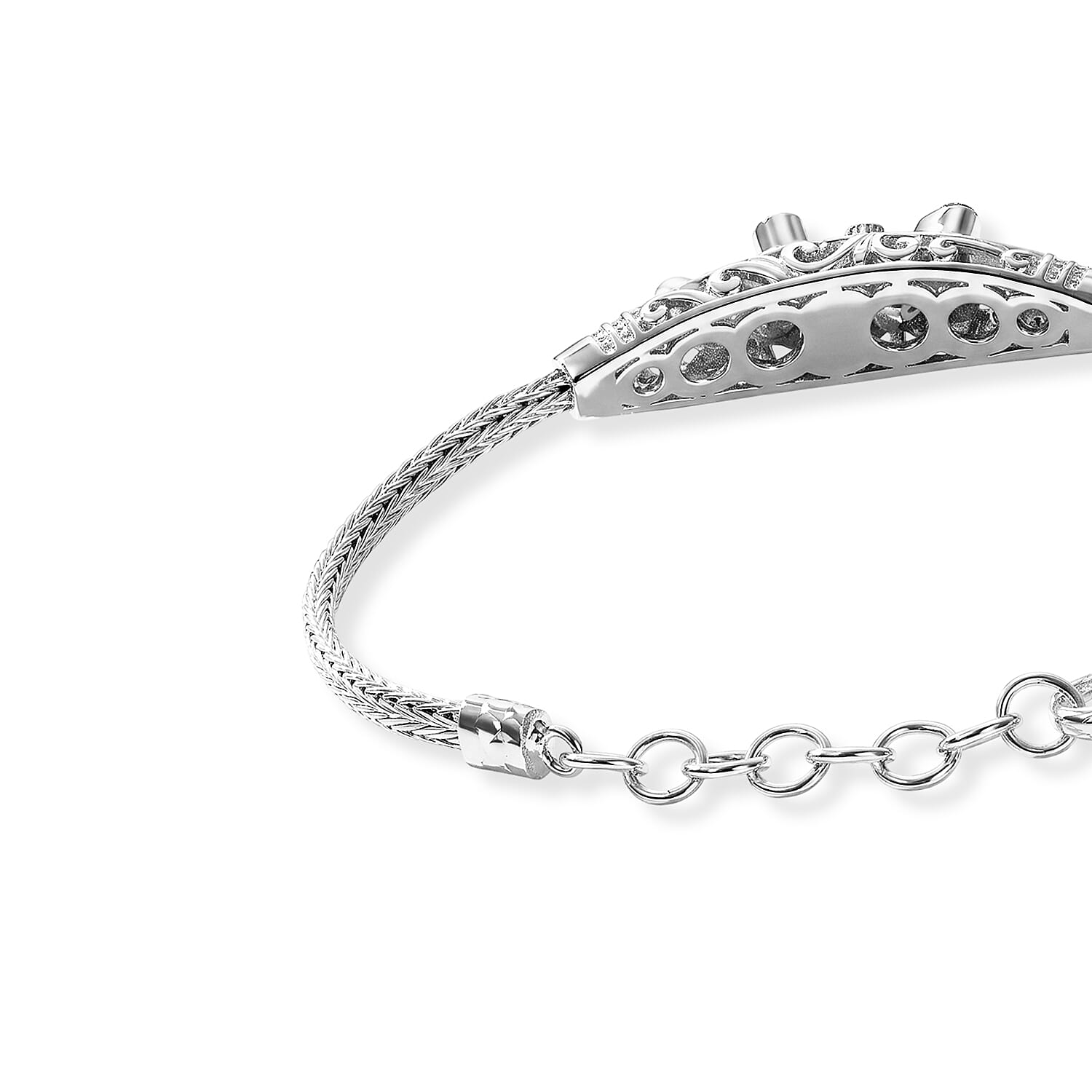 Royal Bali Collection - D'Joy Fissure Filled Ruby Sterling Silver Bracelet (Size - 8), Silver Wt. 12.30 Gms