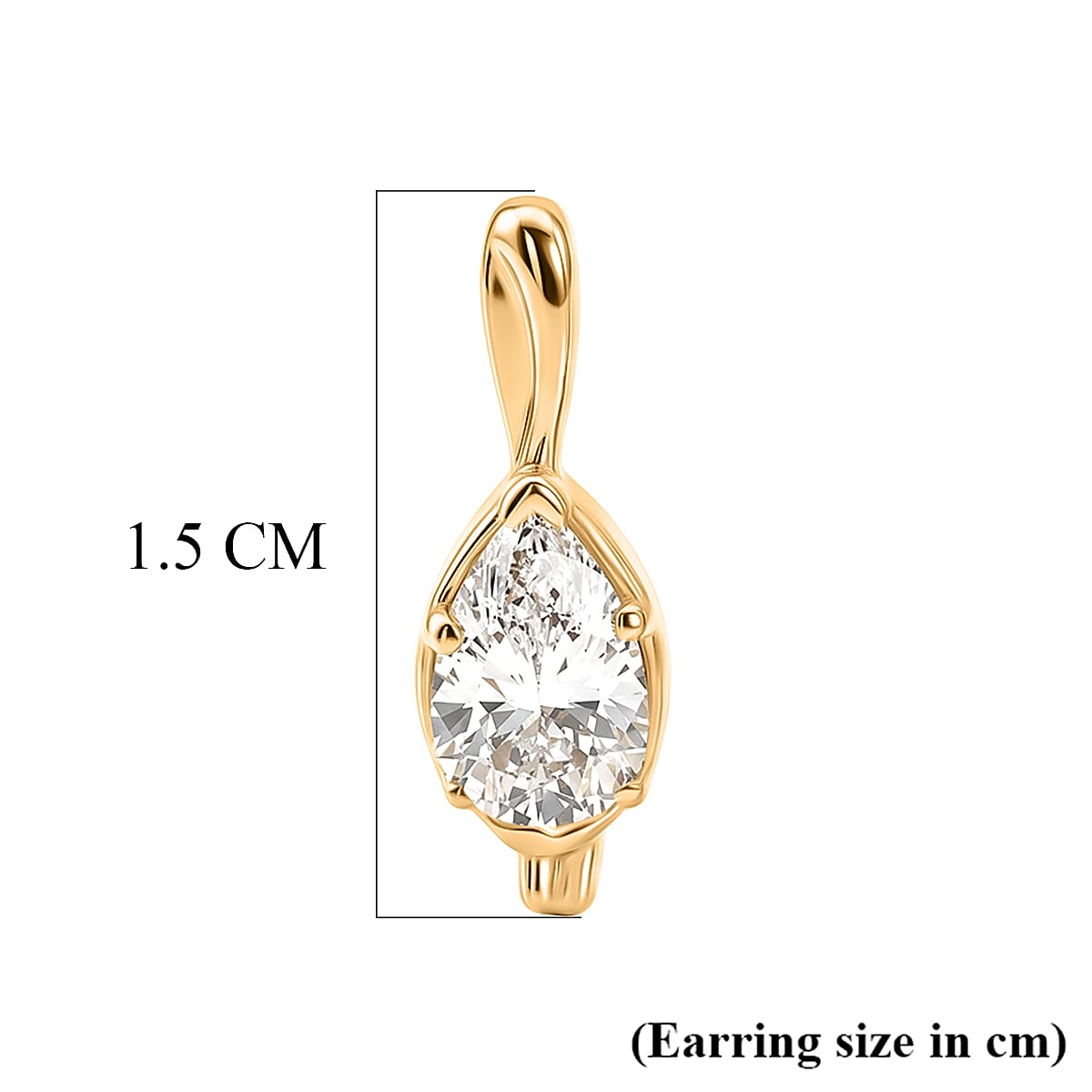 Lucy Q - SGL Certified Lab Grown Diamond (SI-G-H) Solitaire Stud Push Post Drop Earrings in 18K Gold Vermeil Sterling Silver 1.00 Ct.