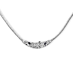Royal Bali Collection - D'Joy Blue Sapphire Sterling Silver Necklace (Size - 20), Silver Wt. 21.26 Gms