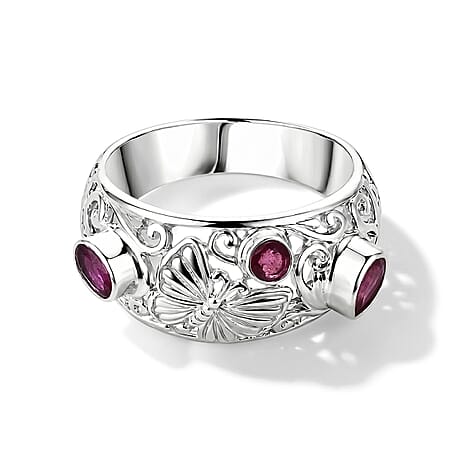 Royal Bali Collection - D'Joy  Ruby Sterling Silver Ring