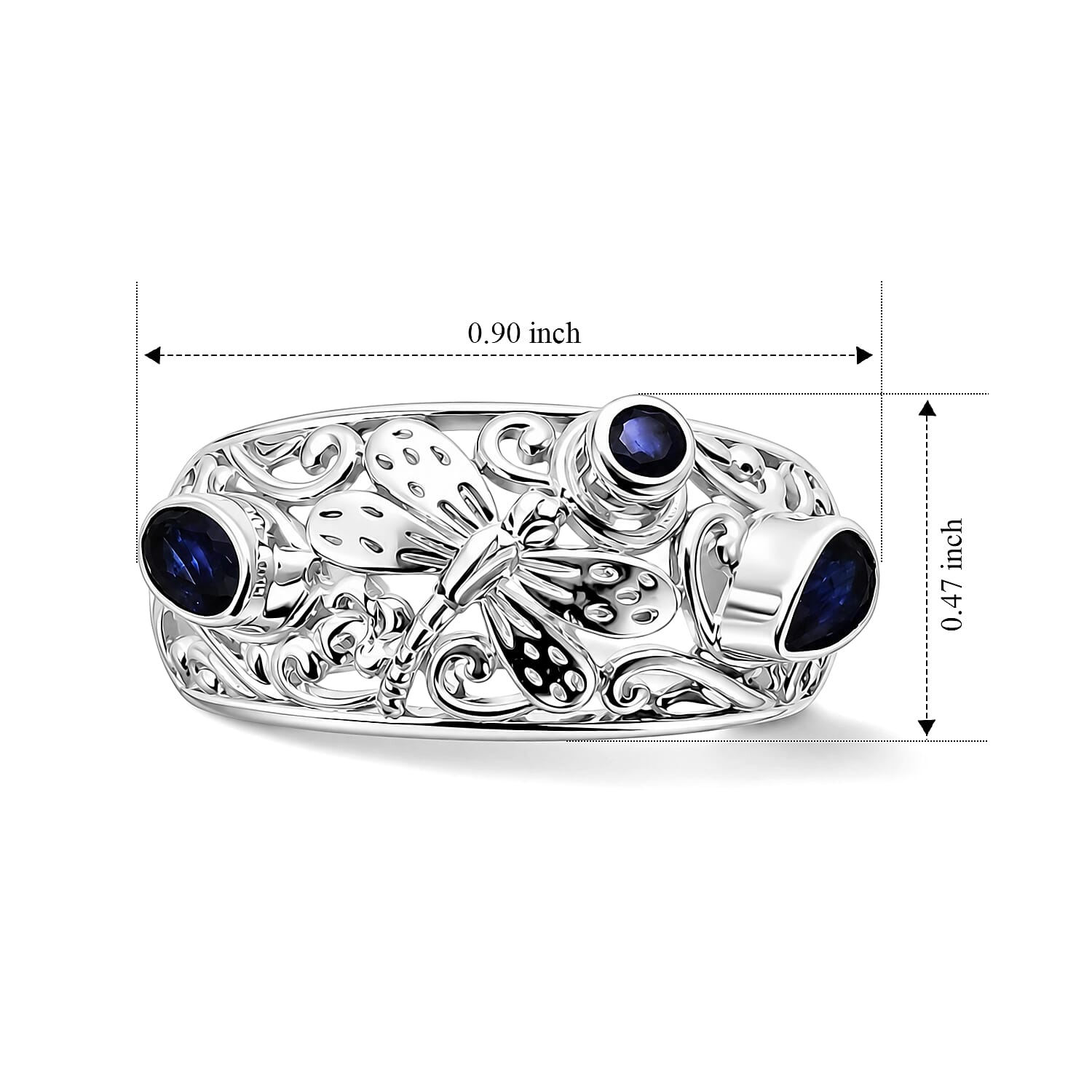 Royal Bali Collection - D'Joy Blue Sapphire Sterling Silver Ring