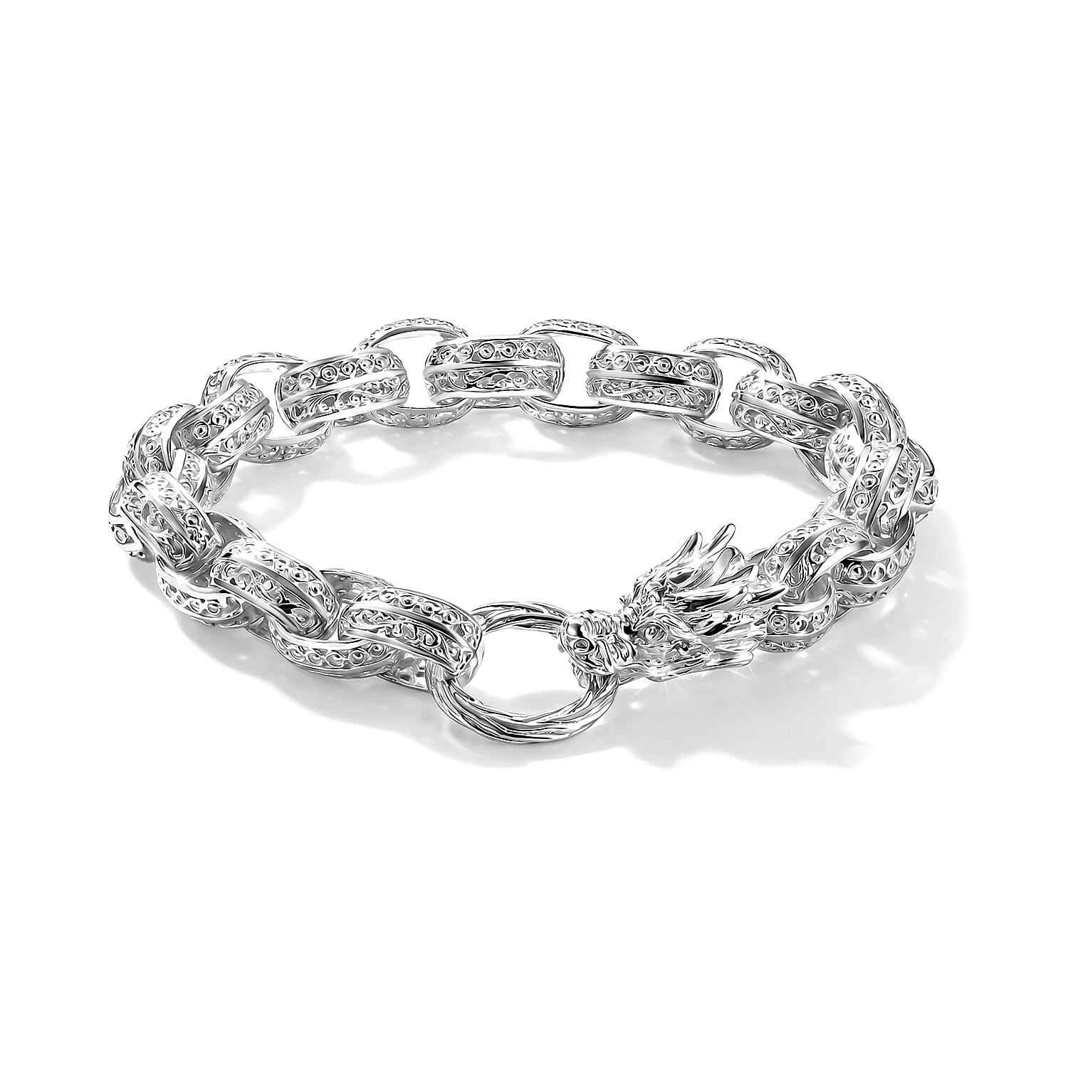 Royal Bali Collection - D'Joy Sterling Silver Tirta Naga Bracelet (Size - 7.5), Silver Wt. 27.70 Gms